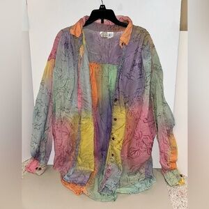Together! Colorful button down vintage rare!! One size